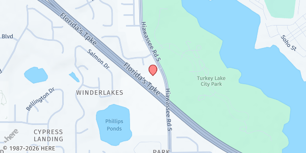 Map showing Give A Little Louder Distribution Center at 3900 S. Hiawassee Road, Orlando, FL