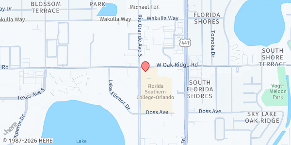 Map showing Good Samaritan Outreach, Inc. at 1636 West Oak Ridge Rd., Orlando, FL
