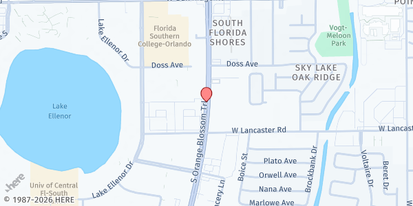 Map showing Grace Charity Foundation at 6220 S. Orange Blossom Trail #305, Orlando, FL