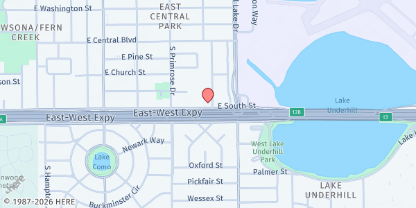 Map showing Hands to the Needy at 2925 E. South St., Orlando, FL