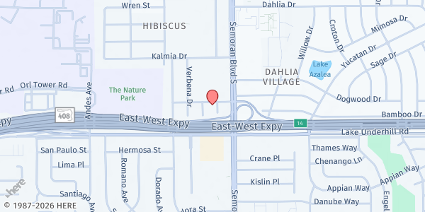 Map showing Hands to the Needy - Main Distribution Site at 300 S Solandra Drive, Orlando, FL