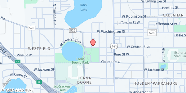 Map showing Heart 2 Heart at Shepherd Vision Missionary, Inc. at 1415 W. Central Blvd., Orlando, FL