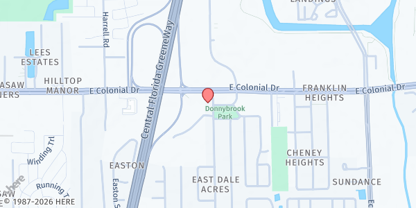 Map showing Hope and Inspiration Center, Inc. at 9100 E. Colonial Dr., Orlando, FL