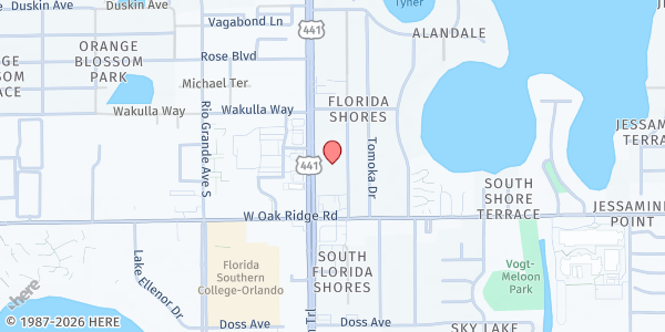 Map showing Hope Central, Inc. at 5802 Makoma Dr., Orlando, FL