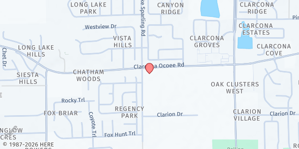 Map showing ICP Orlando at 5850 Clarcona Ocoee Rd., Orlando, FL