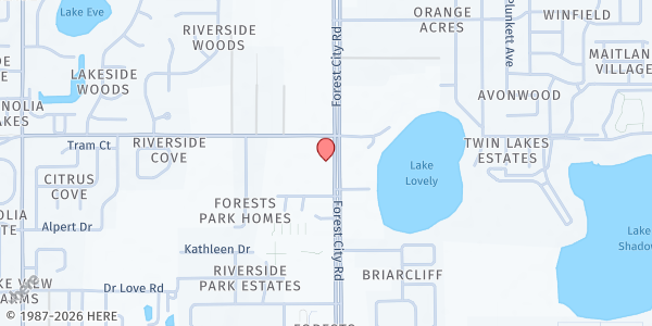 Map showing Iglesia Episcopal San Cristobal at 7500 Forest City Road, Orlando, FL