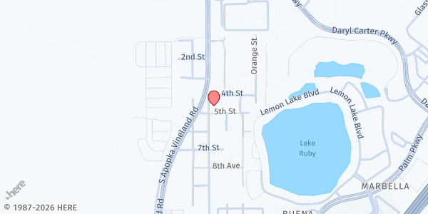 Map showing Islamic Center of Orlando Jama Masjid at 11543 Ruby Lake Rd., Orlando, FL