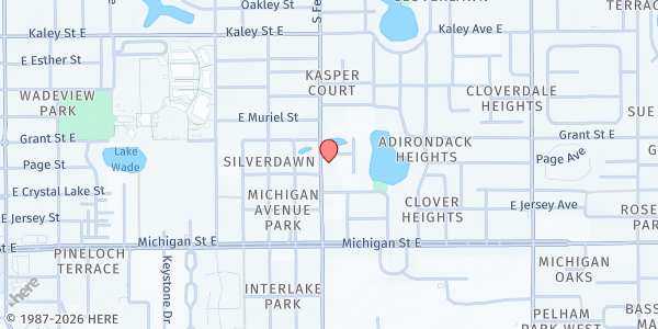 Map showing Joy Metropolitan Community Church at 2351 South Ferncreek Avenue, Orlando, FL