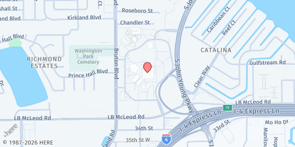 Map showing Let's Be Different, Inc. - Food Pantry at 3000 S. John Young Pkwy., Orlando, FL