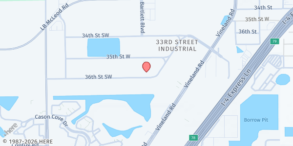 Map showing Living Water Christian Family Church at 4387 36th St., Orlando, FL