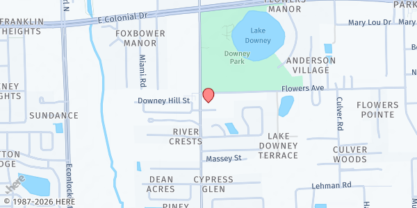 Map showing Matthew 25 Project Inc. at 1411 N. Dean Rd., Orlando, FL