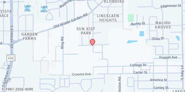 Map showing Mt. Sinai Missionary Baptist Church at 5200 West South Street, Orlando, FL