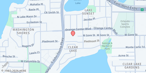 Map showing Mt. Sinai SDA Community Services at 2600 Orange Center Blvd., Orlando, FL