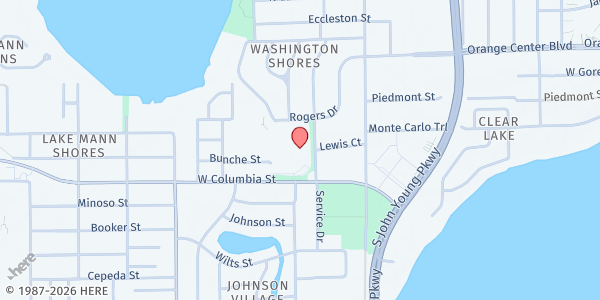 Map showing National Tabernacle Church of the Living God at 1100 Bethune Dr., Orlando, FL