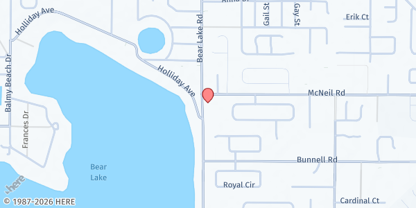 Map showing New Christ Foundation International Ministries at 3600 McNeil Road, Orlando, FL