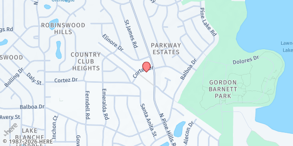 Map showing New Covenant Church of Jesus Christ at 5002 Cortez Dr., Orlando, FL