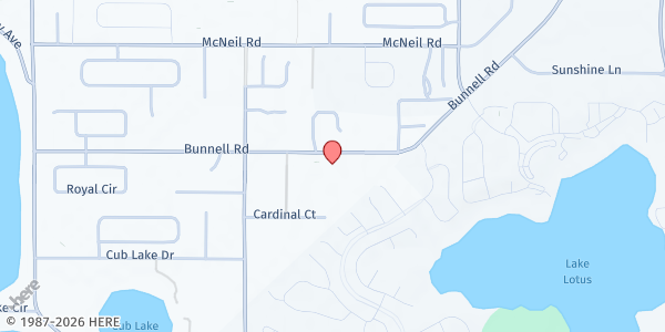 Map showing Orlando Filipino SDA Church at 1226 Bunnell Road, Orlando, FL