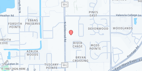 Map showing Orlando Spanish SDA Church at 445 N. Goldenrod Rd., Orlando, FL
