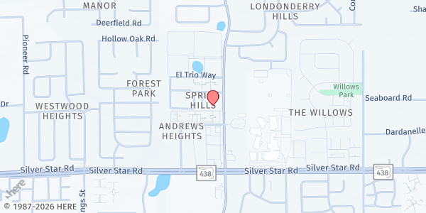 Map showing Pentecostal Tabernacle Apostolic at 2906 Pine Hills Rd, Orlando, FL