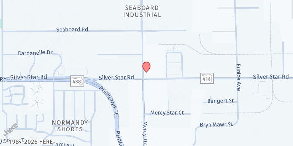 Map showing Pentecostal Tabernacle Apostolic at 3965 Silver Star Rd., Orlando, FL