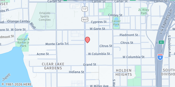 Map showing Powerhouse Church at 1025 S. Orange Blossom Trail, Orlando, FL