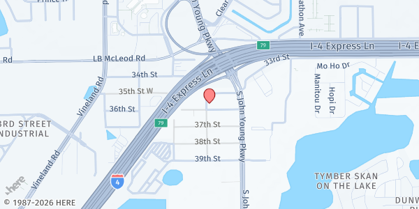 Map showing Primitive Church of Orlando at 3035 36th Street, Orlando, FL