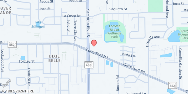 Map showing Prince of Peace Lutheran Church at 1515 South Semoran Boulevard, Orlando, FL