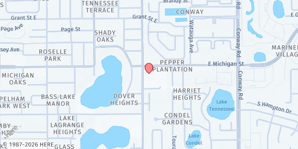 Map showing Sanctuary Church Food Pantry at 2719 Conway Gardens Rd., Orlando, FL