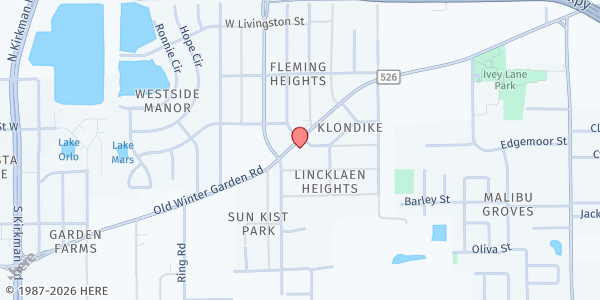 Map showing Seeds of Paradise Food Pantry - Islamic Society of Central FL at 4962 Old Winter Garden Rd., Orlando, FL