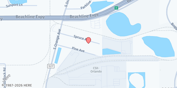 Map showing Servant's Heart Ministry at 1326 Spruce Avenue, Orlando, FL