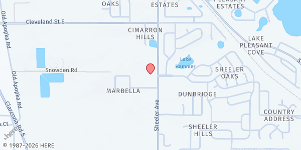 Map showing Sheeler Oaks SDA Church at 1822 Sheeler Ave., Orlando, FL