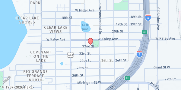 Map showing Spirit of Joy Ministries at 1030 W. Kaley Ave., Orlando, FL