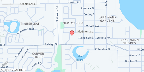 Map showing Tabernacle of the Enlightened Church of God at 1097 Broome St., Orlando, FL