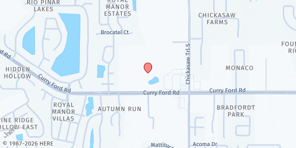 Map showing The Gathering Place at 8287 Curry Ford Rd., Orlando, FL