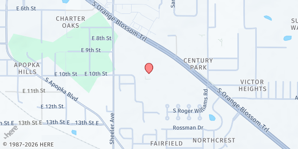 Map showing The Pantry at St. Francis at 834 South Orange Blossom Trail, Orlando, FL