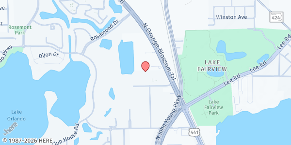 Map showing United Heart Church For Nations at 3467 Parkway Center Ct., Orlando, FL