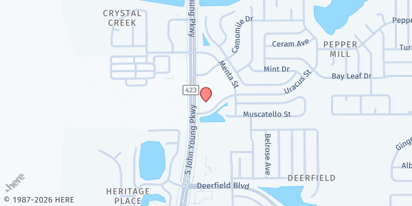 Map showing Victoria Church at 12355 S John Young Parkway, Orlando, FL