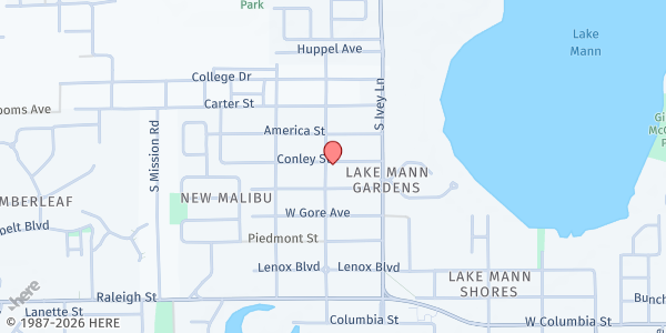 Map showing Washington Park Church at 4454 Conley St., Orlando, FL