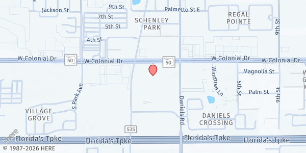 Map showing Zion Orlando Church at 13640 W Colonial Dr., Orlando, FL