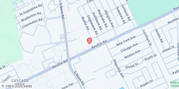 Map showing International Miracle Center Church Inc. at 920 Beville Road, Ormond Beach, FL