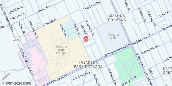 Map showing Mickel Brown Activity Building at 308 S. Martin Luther King, Jr., Blvd., Ormond Beach, FL