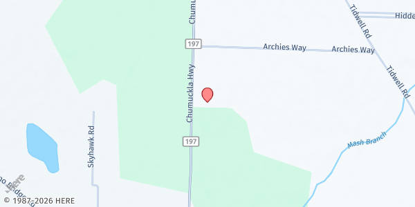 Map showing Chumuckla Community Church at 8008 Chumuckla Hwy., Pace, FL