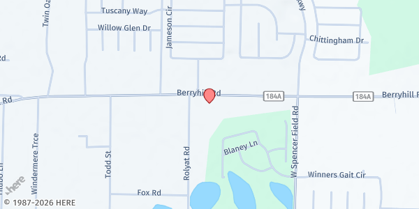 Map showing Pace Church of Christ at 4075 Berryhill Rd., Pace, FL