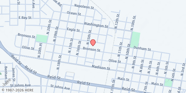 Map showing Calvary Missionary Baptist Church Palatka at 1414 Bronson Street, Palatka, FL