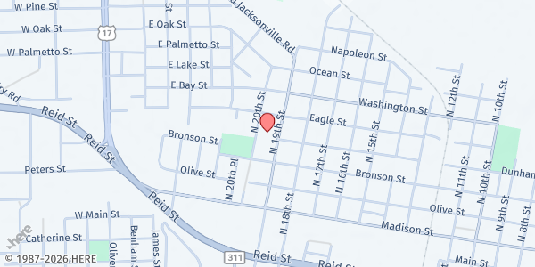 Map showing Cunningham Community Hands of Hope at Cunningham Community Hands of Hope, Palatka, FL