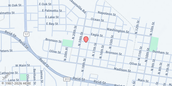 Map showing Epic-Cure at The Refuge at 614 N 18th St, Palatka, FL