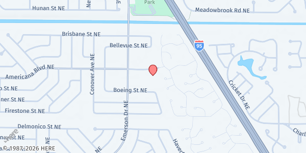 Map showing Palm Bay SDA at 1000 Americana Blvd. NE, Palm Bay, FL