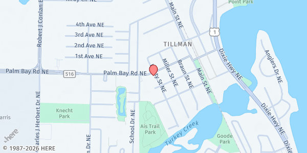 Map showing St. Josephs St. Vincent De Paul at 2824 Palm Bay Road, Palm Bay, FL
