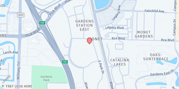 Map showing Covenant Centre International at 3950 RCA Blvd., Palm Beach Gardens, FL