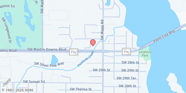 Map showing Immanuel Lutheran Church at 2655 SW Immanuel Dr., Palm City, FL